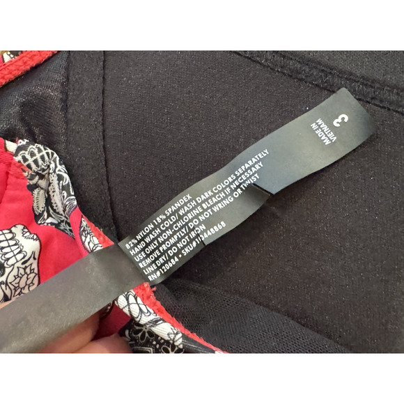 Torrid Pink Bikini Top Sugar Skulls Multi Color - String Missing- Women's Size 3 - Picture 4 of 7